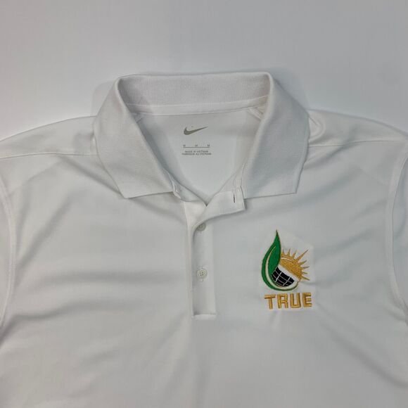 Nike Golf Shirt Mens M Medium White Dri FIT Micro Pique 2.0 Polo Short Sleeve - Picture 3 of 13